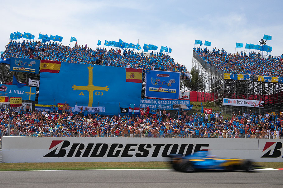 King of F1 Fernando Alonso being cheered by his most devoted fans