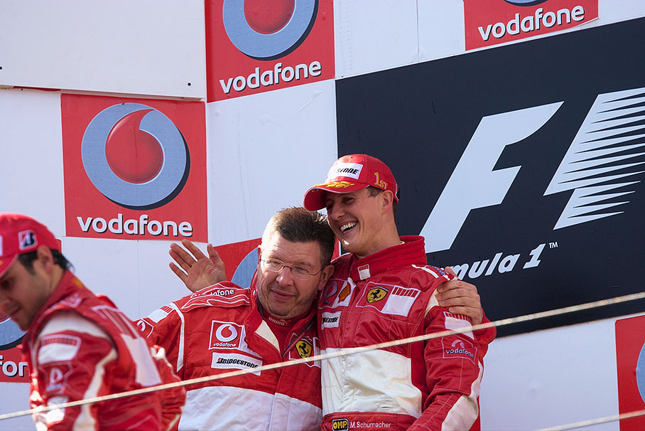 Ross Brawn and Michael Schumacher