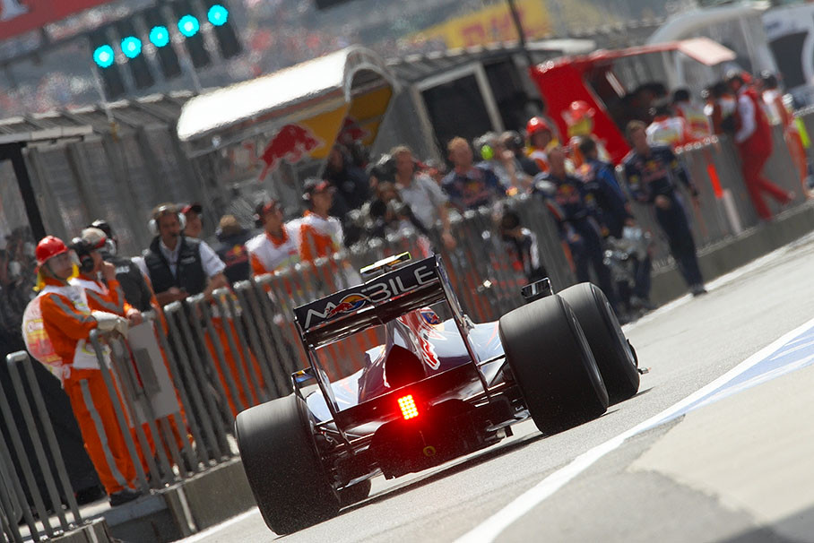 Mark Webber, Red Bull Racing, in pitlane