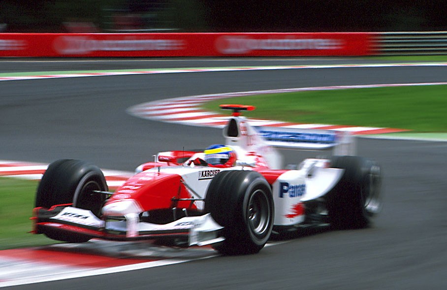 Ricardo Zonta of Toyota at the new Bus Stop chicane