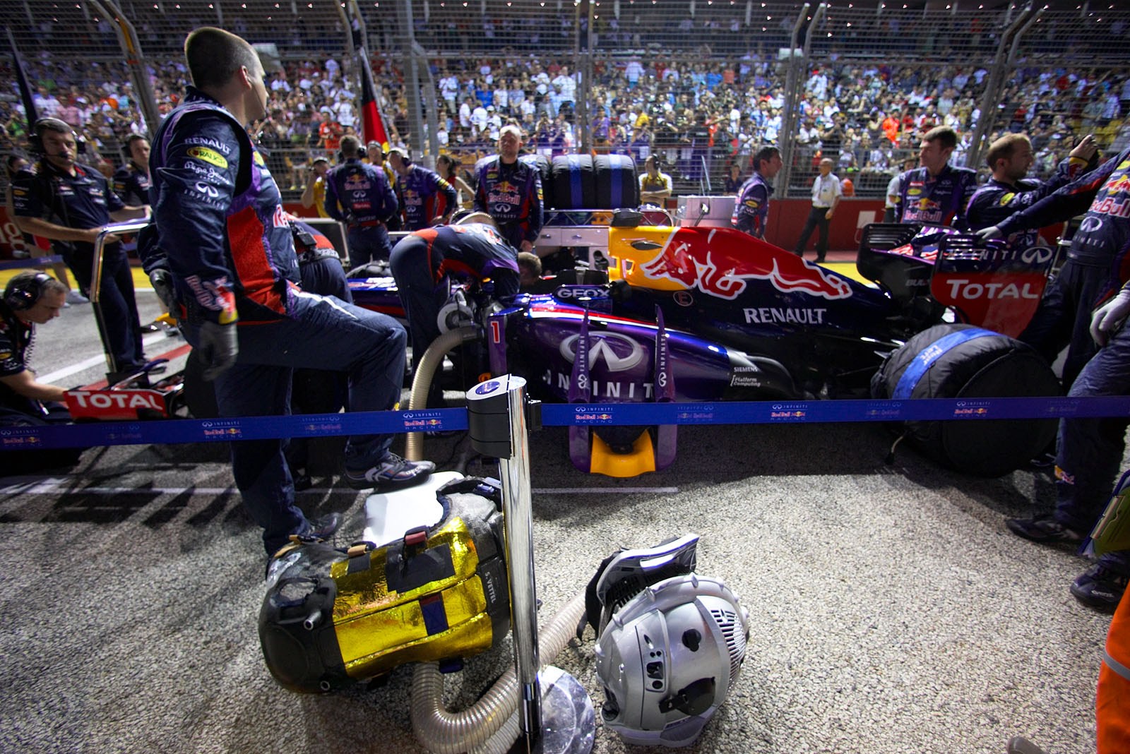 Vettel’s Red Bull-Renault on the grid