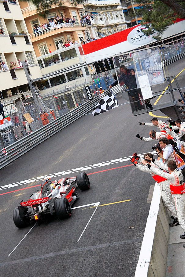McLaren's Lewis Hamilton wins the Monaco Grand Prix 2008