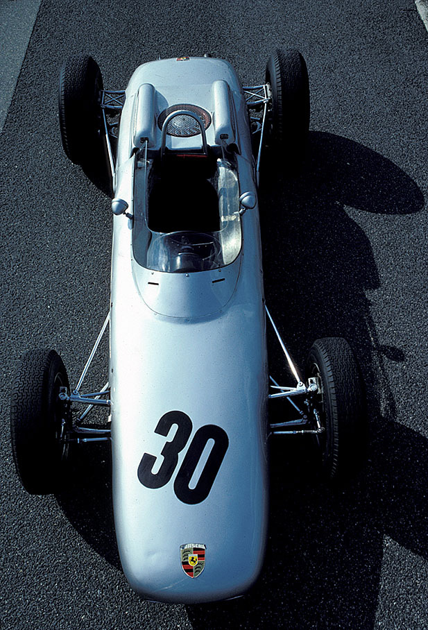 The winning race car of the French Grand Prix at Rouen-Les-Essarts, the Porsche 'Typ 804' 1962, driven to victory by the 'Eagle' Dan Gurney. It raced just in 1962  because Porsche built it for F1 only and stopped participating F1 in the end of the season.