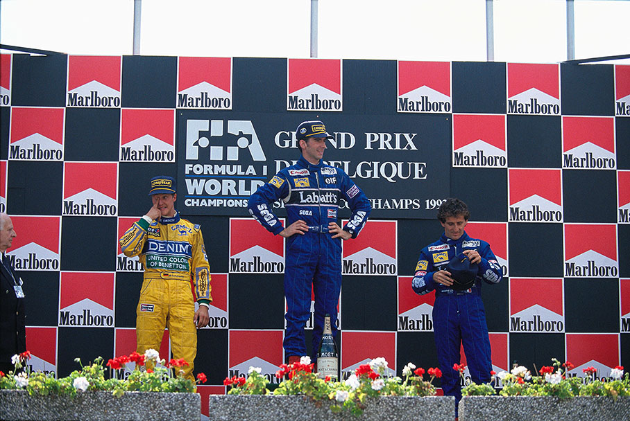 Damon Hill on podium
