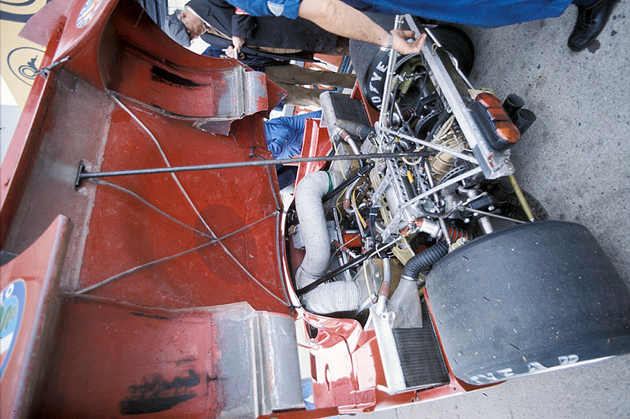 The power plant of an Alfa Romeo T33/TT/12