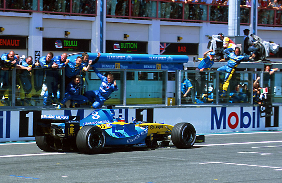 Fernando Alonso finishing second