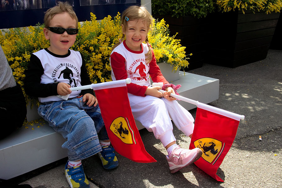 Two of the younger supporters