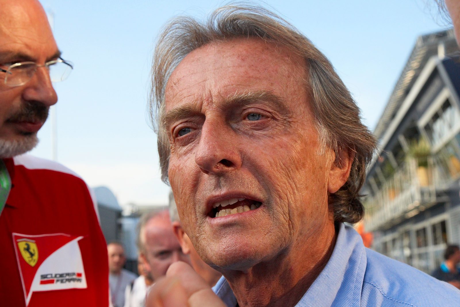 FIAT chairman and Ferrari boss Luca di Montezemolo gives an interview after an unsatisying qualifying on Saturday afternoon in Monza