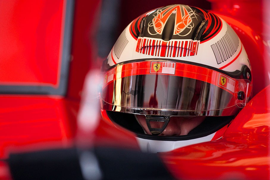 Kimi Raikkonen already fits into his new hard hat