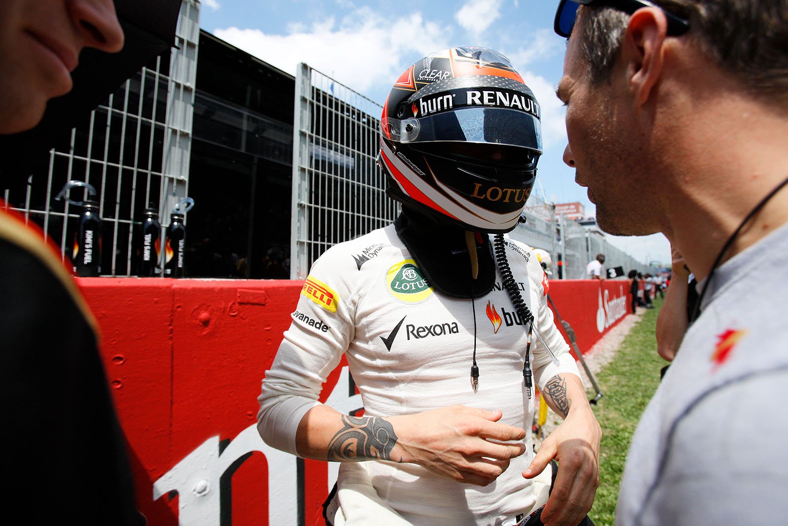 Lotus-Renault driver Kimi Raikkonen on the grid, Spanish Grand Prix, Barcelona, 2013