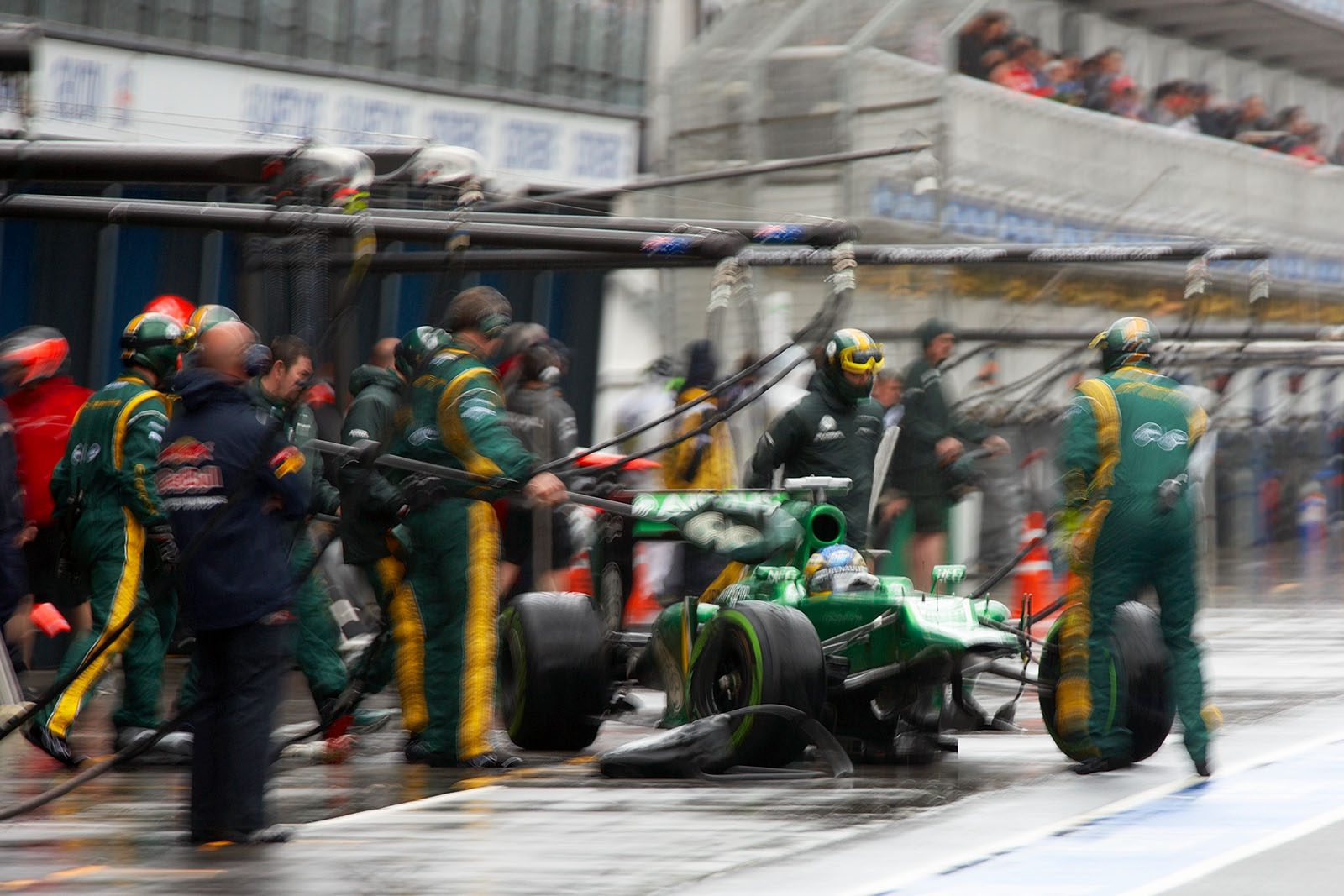 Charles Pic, Caterham, out of pits