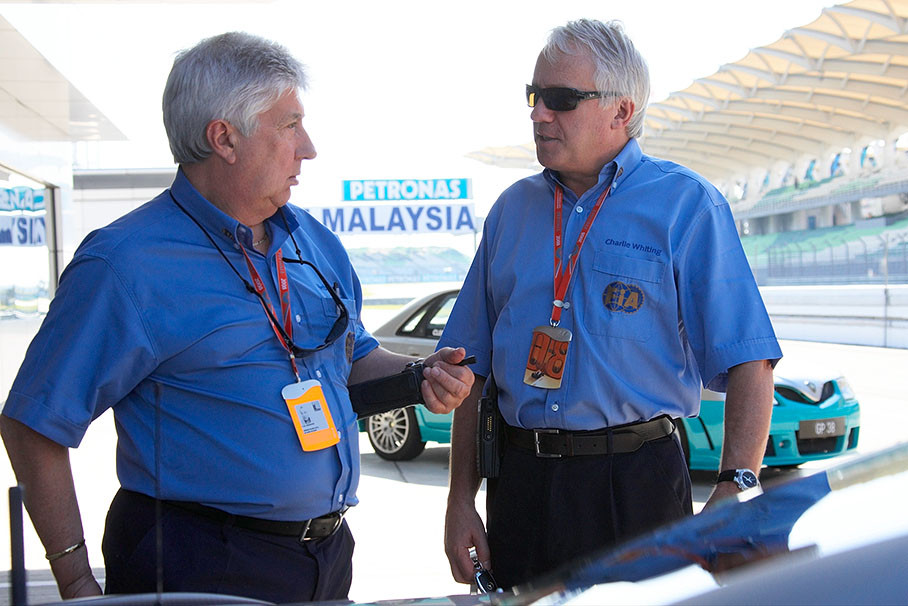 FIA executives Herbie Blash and Charlie Whiting