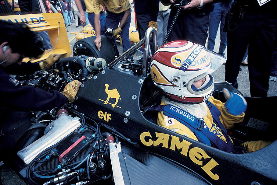 Nelson Piquet in the Lotus-Honda