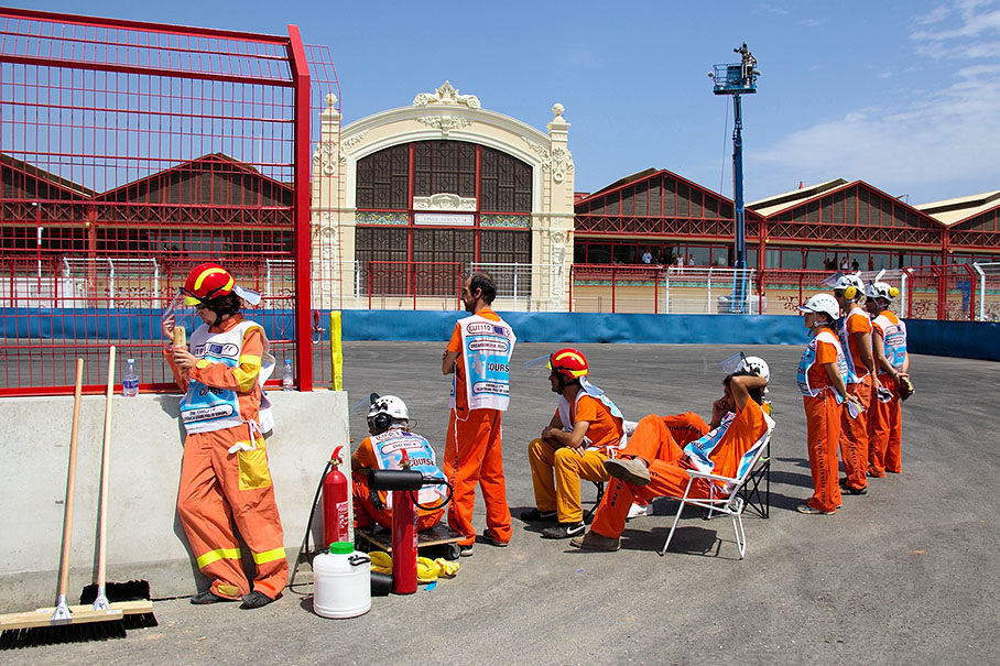 Spanish marshals wait for action