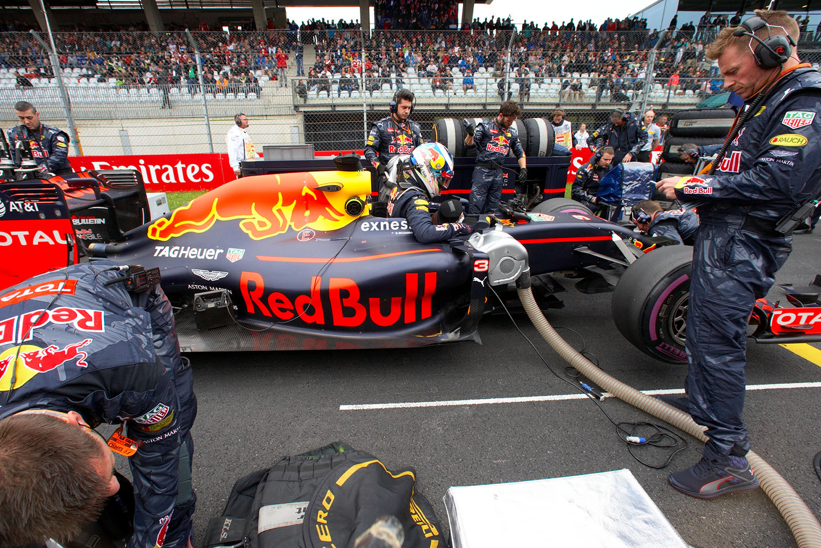 Daniel Riccardo, Red Bull, just arrived at his grid position four, Spielberg, Austrian Grand Prix, 2016