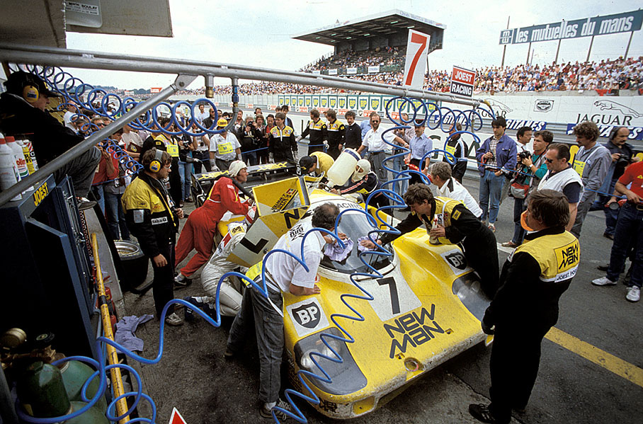 New-Man-Joest Racing's winning Porsche 956B 117 driven by Klaus Ludwig (D), Paolo Barilla (I) and "John Winter" (D)
