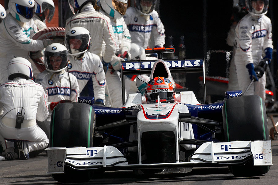 Pit stop of Robert Kubica, BMW Sauber F1