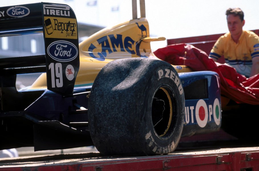 Michael Schumacher's wrecked car.