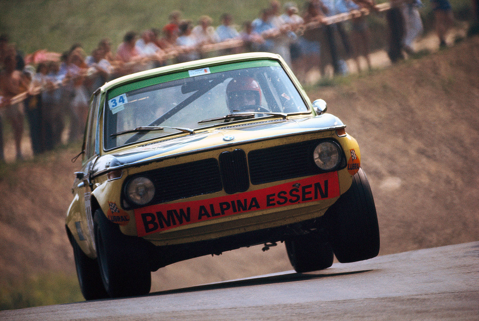 A BMW 2002, entered by BMW Alpina Essen, driven by Thomas Fervers (D) and Peter Kuhlmann (D), 6h touring car race at the Nurburgring, 1971