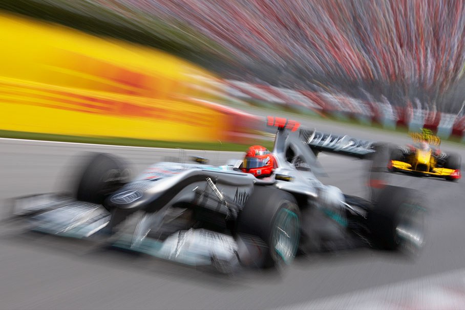 Michael Schumacher, Mercedes GP, in front of Petrov