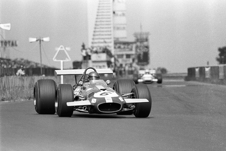 Race winner Jacky Ickx on Brabham-Cosworth BT26A, German GP 1969