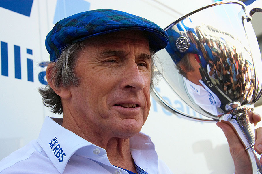 Jackie Stewart, celebrating the 40th anniversary of his first Grand Prix win at Monza in 1965.