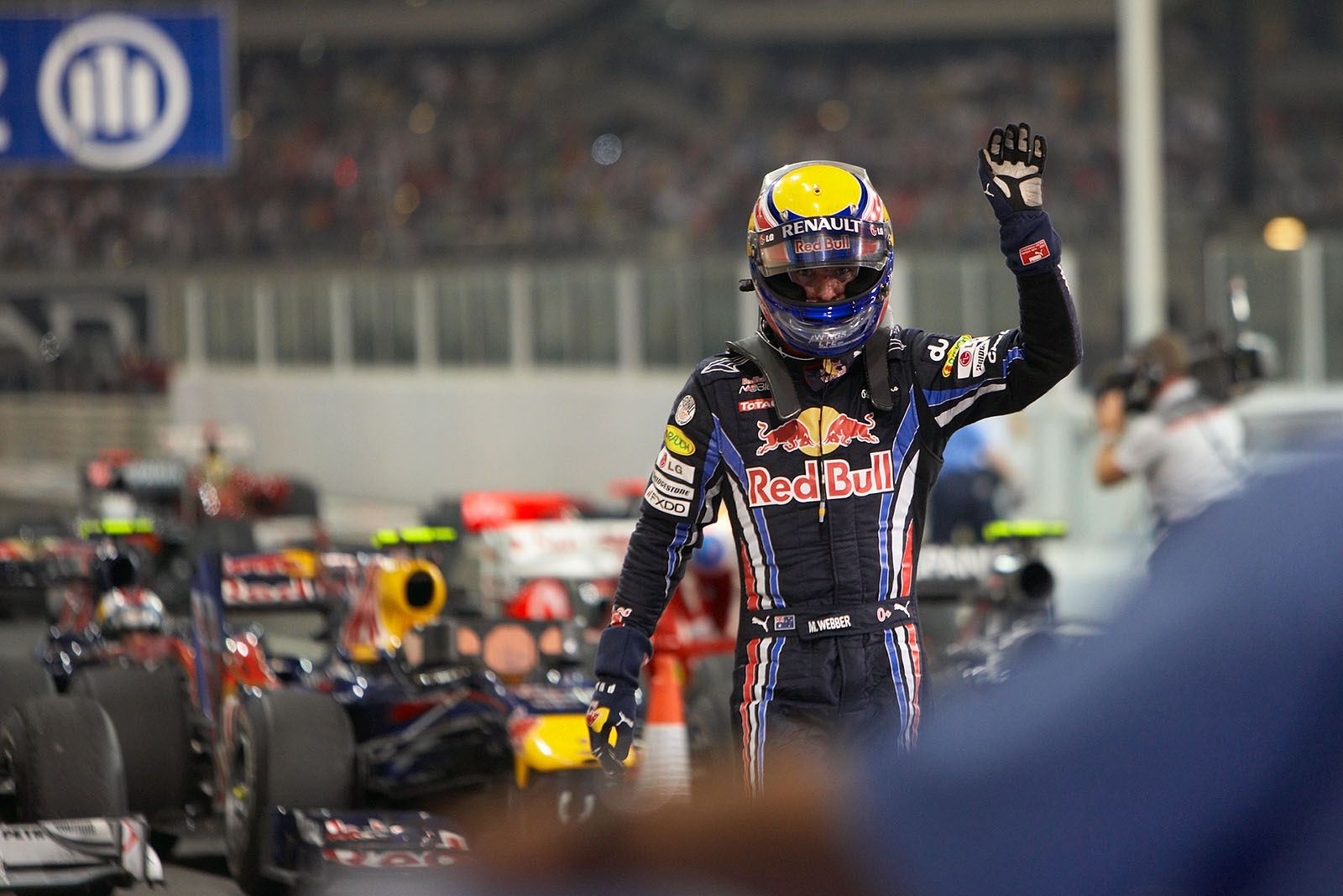 Disappointment: Mark Webber after the race in parc ferme