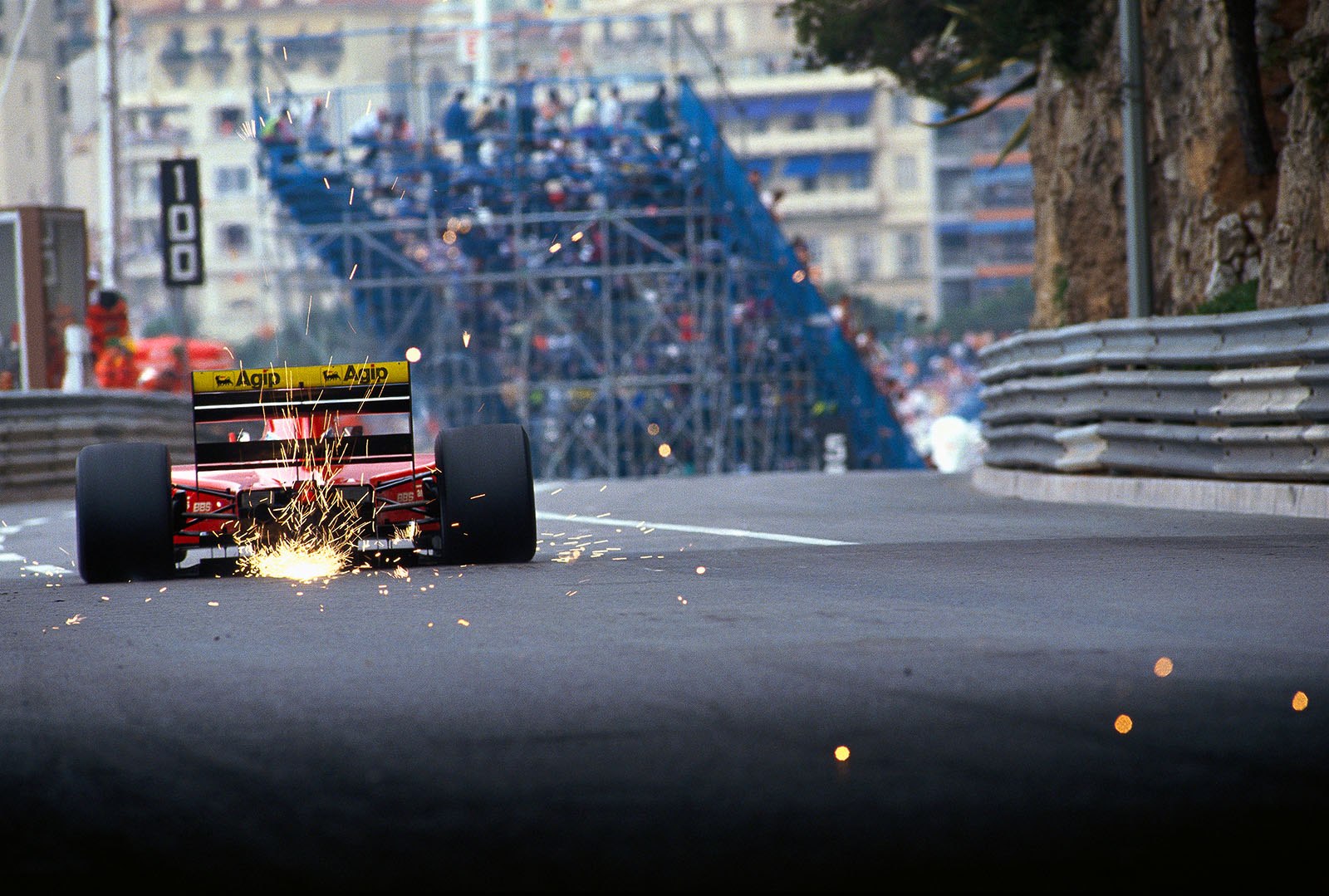 A Ferrari F93A at tunel exit