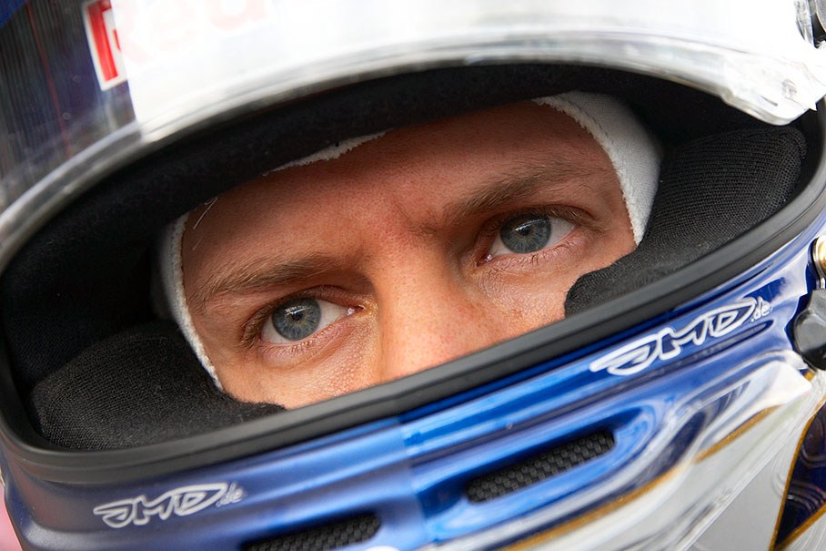 Sebastian Vettel, Red Bull Racing, concentrates on the imminent race