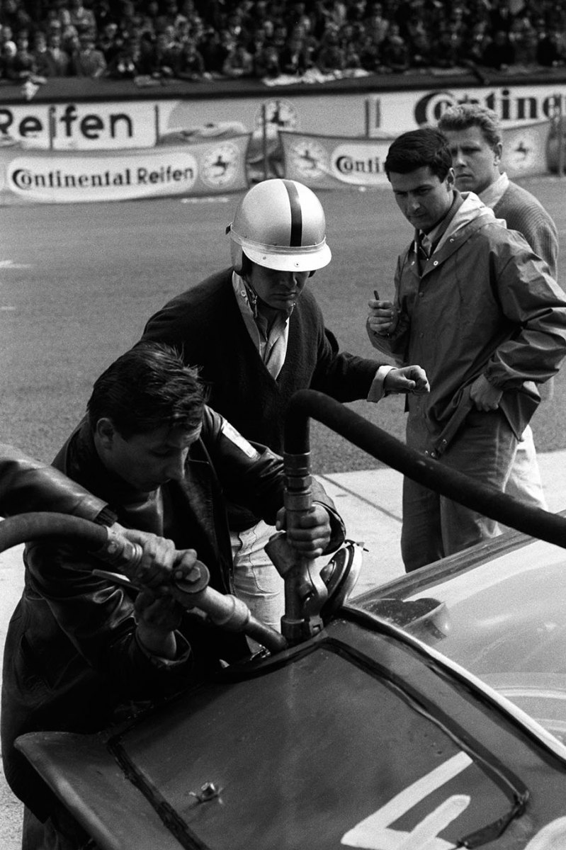 The Ferrari 250 GTO (3809GT) #48 driven by Karl Foitek (CH) and entrant Kalman von Csazy (CH) is being refueled