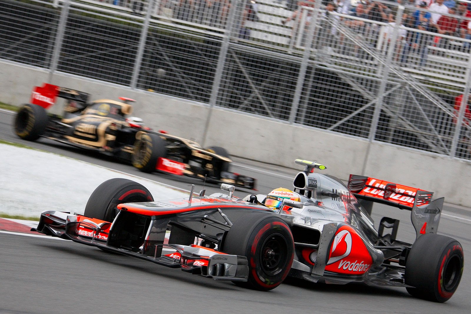 Lewis Hamilton, McLaren Mercedes, in front of Raikkonen