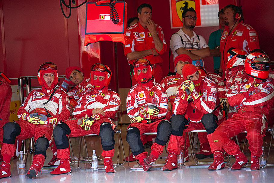 Ferrari mechanics.