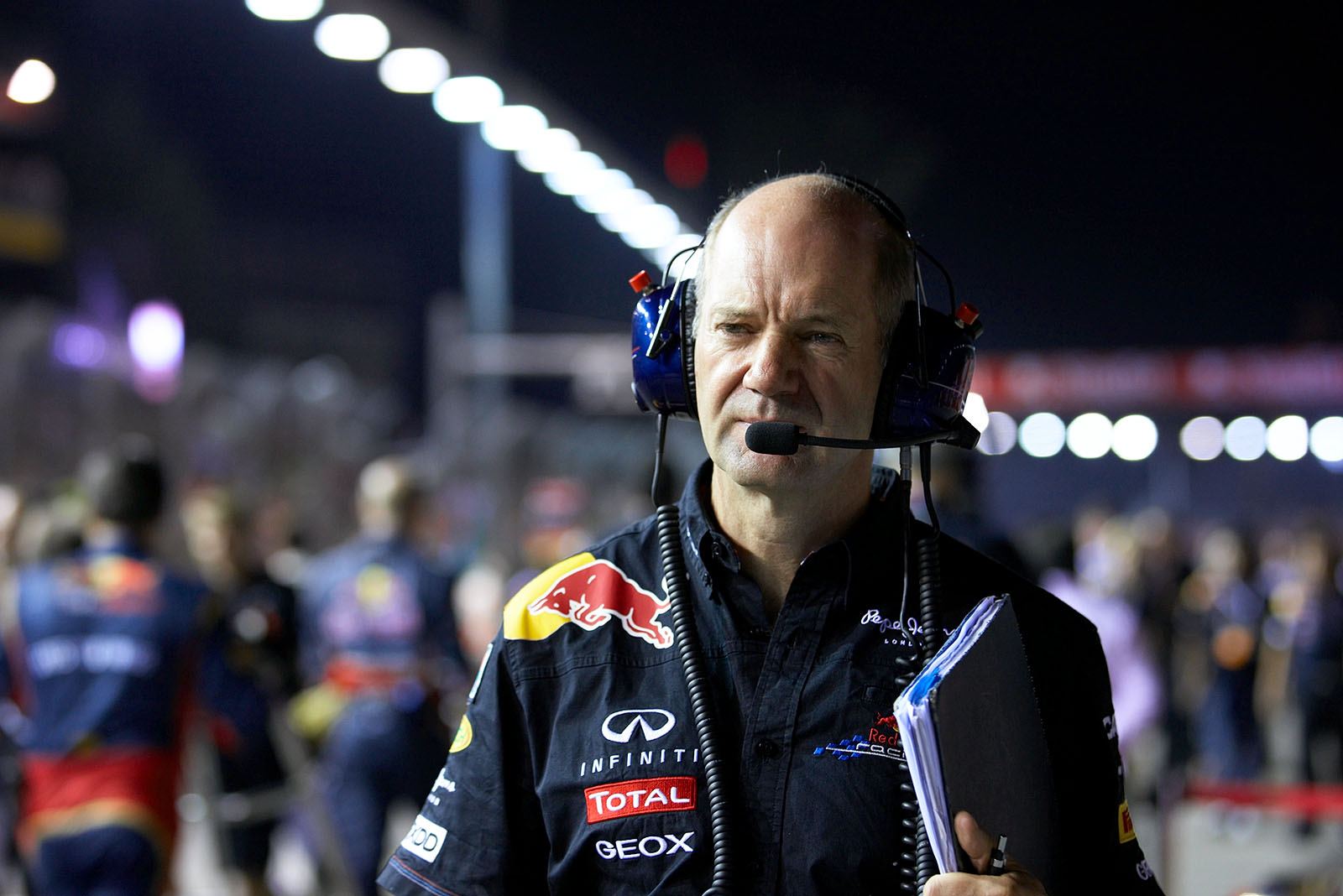 Red Bull Racing's technical director Adrian Newey on the grid