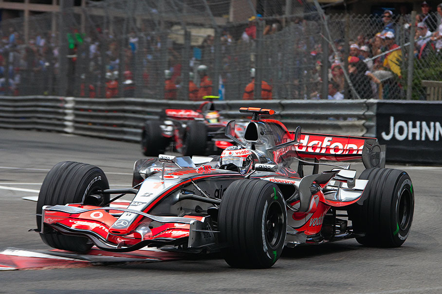 Two McLarens, Alonso in front