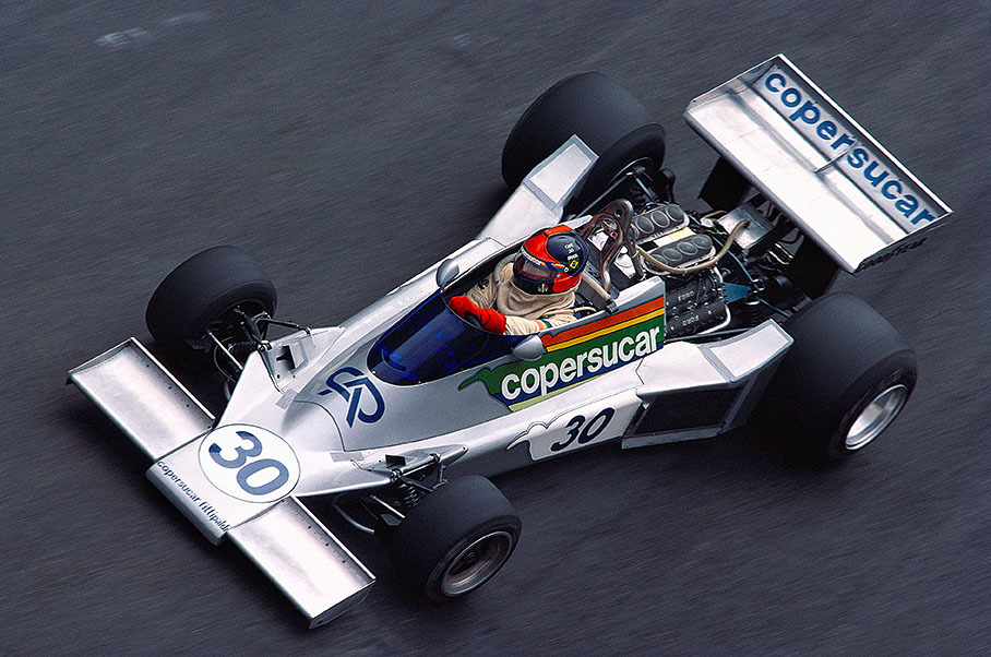 Brazilian Emerson Fittipaldi driving for his own team Copersucar Fittipaldi