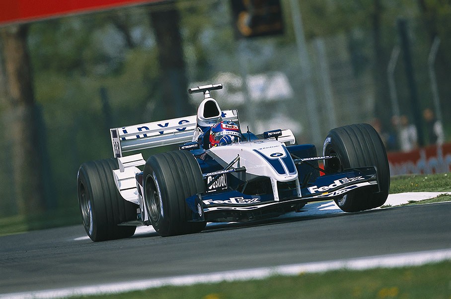 Montoya shaving the curb