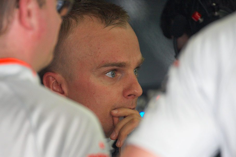 Heikki Kovalainen in McLaren Mercedes pits