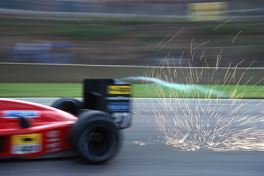 Michele Alboreto in his Ferrari