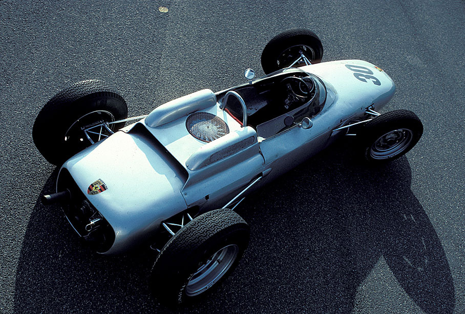 The winning race car of the French Grand Prix at Rouen-Les-Essarts, the Porsche 'Typ 804' 1962, driven to victory by the 'Eagle' Dan Gurney. It raced just in 1962  because Porsche built it for F1 only and stopped participating F1 in the end of the season.
