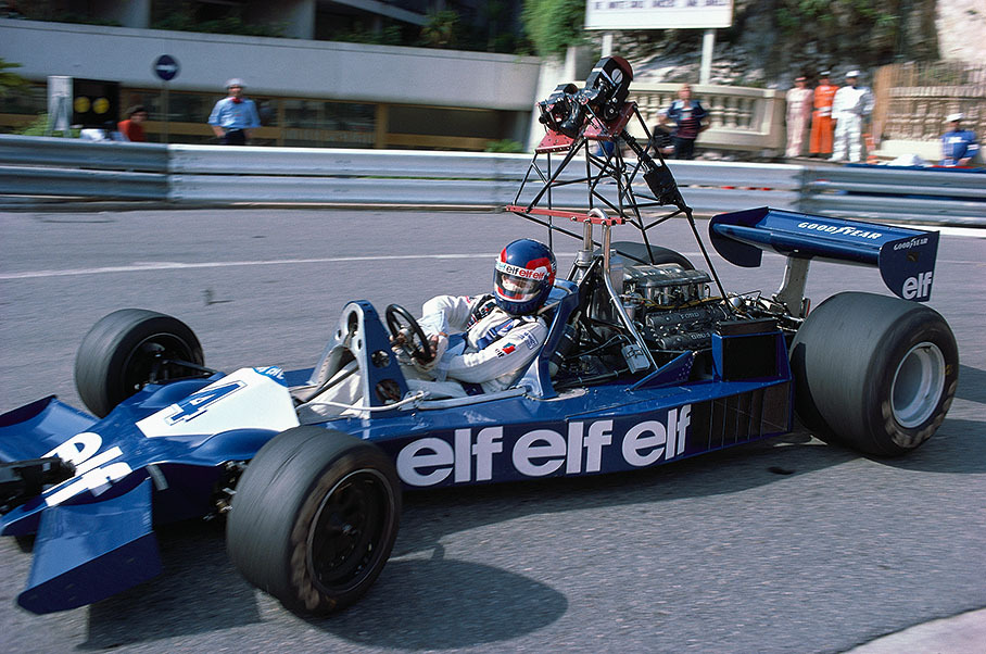 Patrick Depailler with a movie on board camera