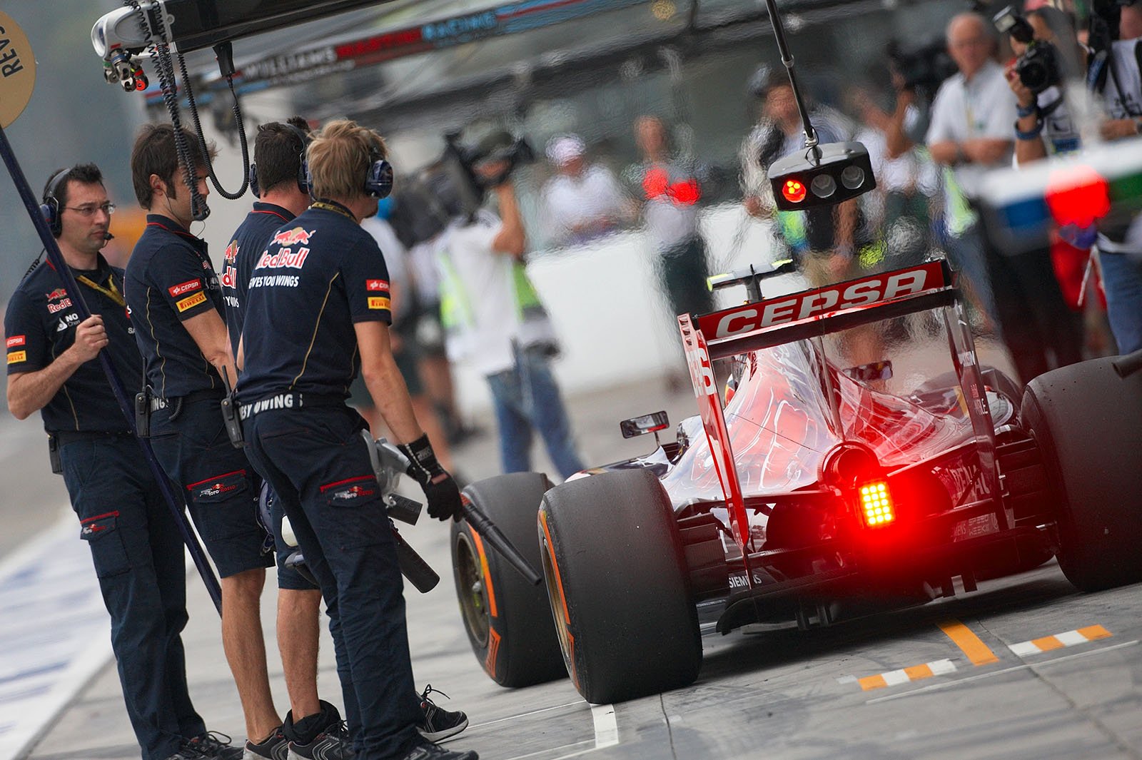 Daniil Kvyat, Toro Rosso-Renault, has returned to the pits from a lap during Friday's morning practice session, Italian Grand Prix, Monza, 2014