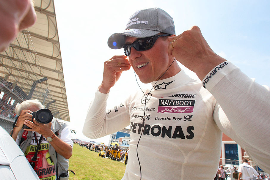 Michael Schumacher, Mercedes GP, prepares for racing besides fifth grid position