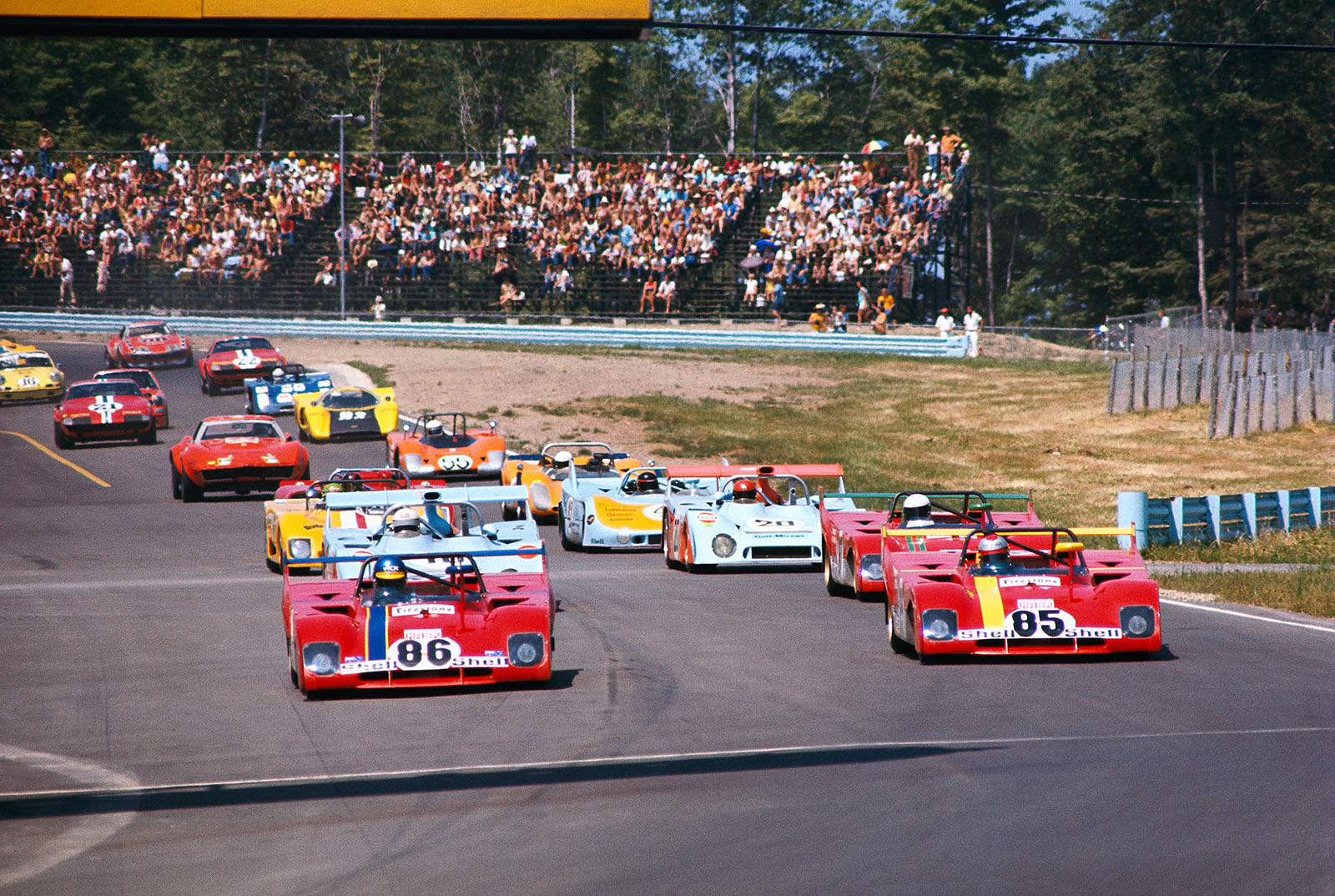 6h of Watkins Glen, USA, 1972: Both Ferraris of Swede Ronnie Peterson (no. 86) and Mario Andretti (USA) in the lead