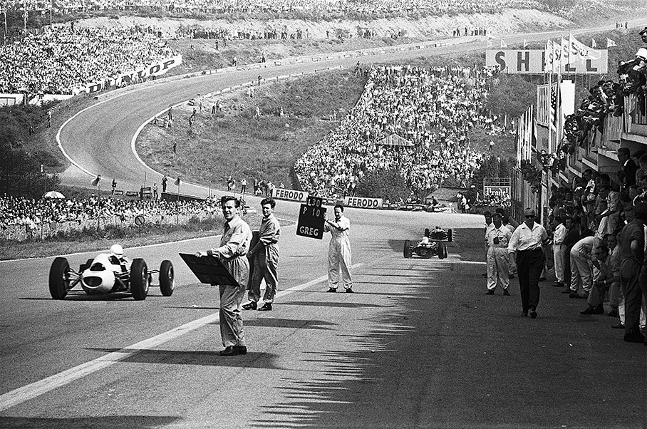 Belgium GP 1962: View from the pits to Eau Rouge