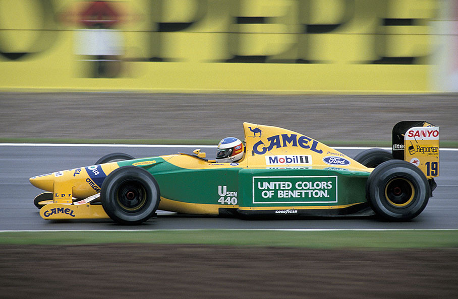 Michael Schumacher in his Benetton-Cosworth, Barcelona 1992