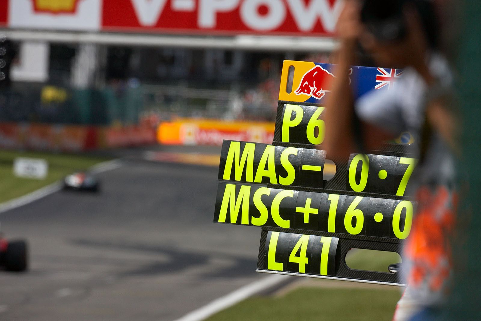 Mark Webber's pit board