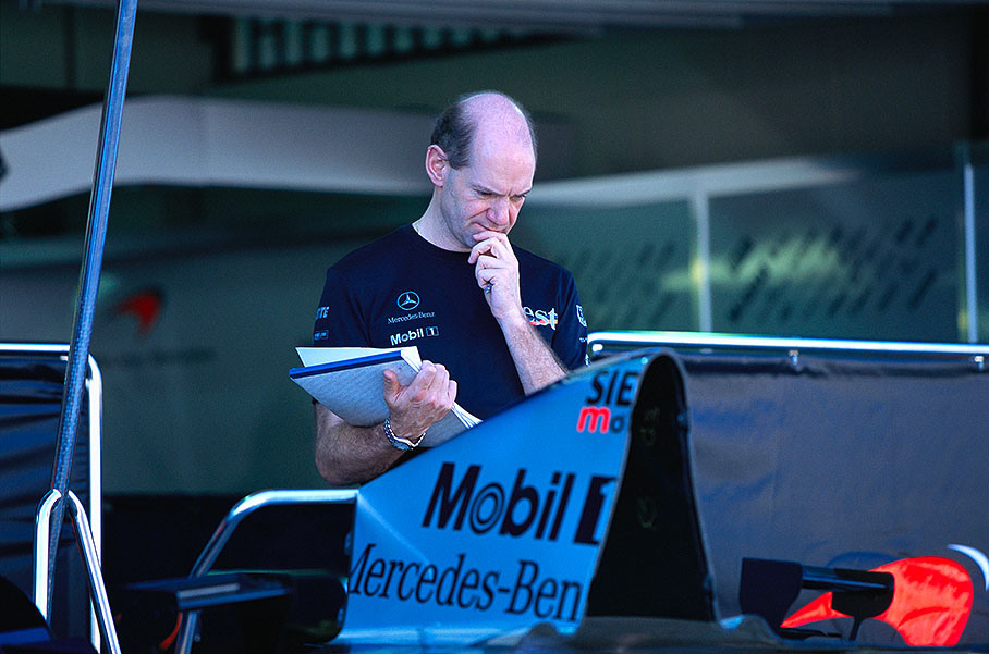 Adrian Newey of McLaren-Mercedes thinking about improvements?