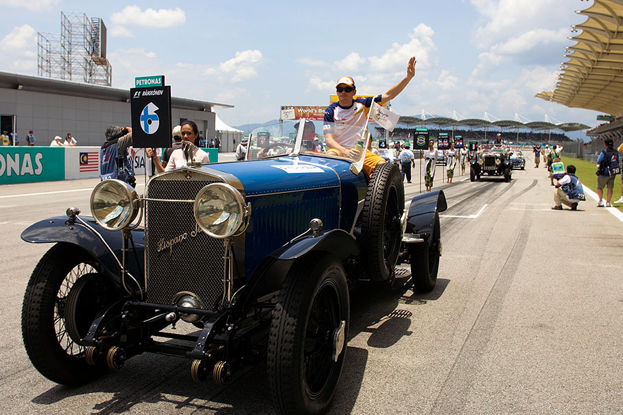 Giancarlo Fisichella in a very rare Hispano Suiza