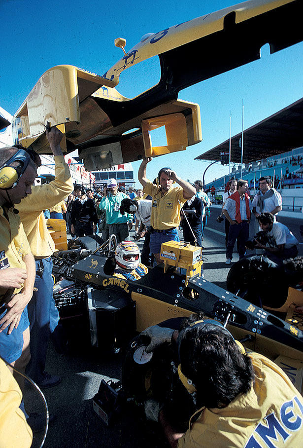 Nelson Piquet in the Lotus-Honda