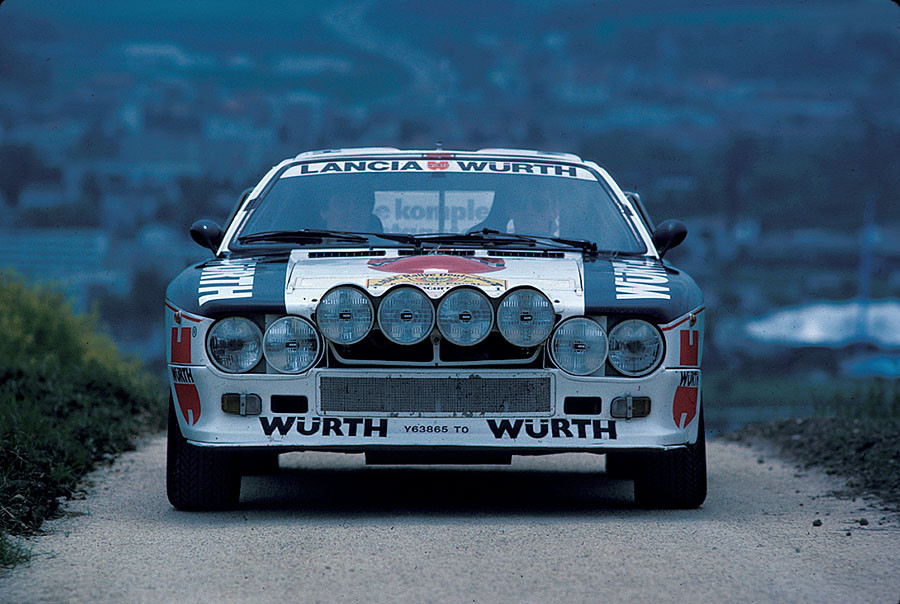 Walter Röhrl und Christian Geistdörfer im Würth Lancia Rally 037, Regensburg 1983